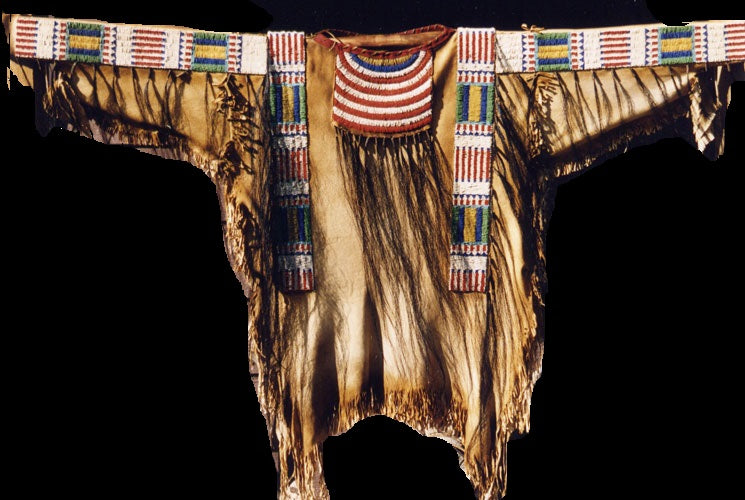 Native American Hand Beaded Buckskin Leather War Shirt PWS1002