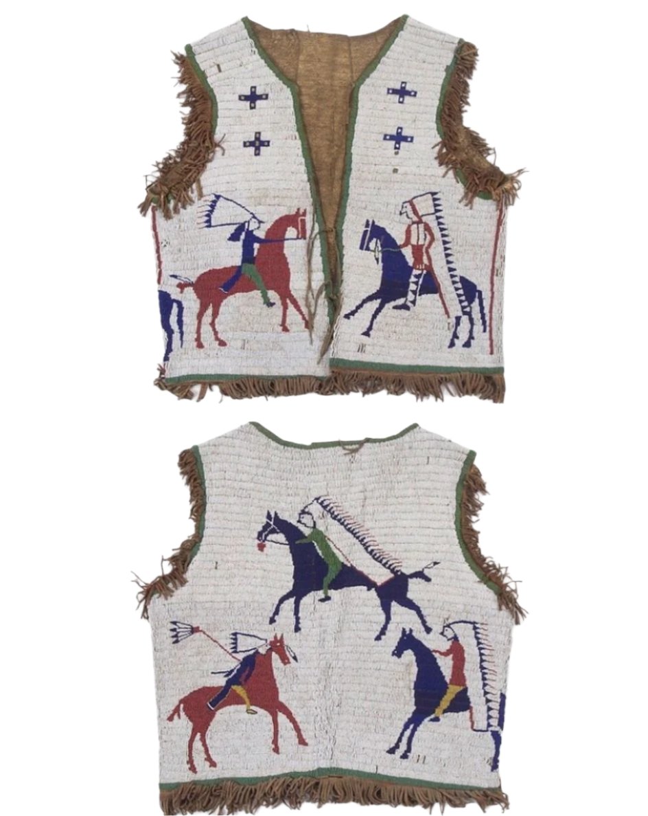 Native American Design Handmade Beaded Vest Powwow Regalia PWV1080