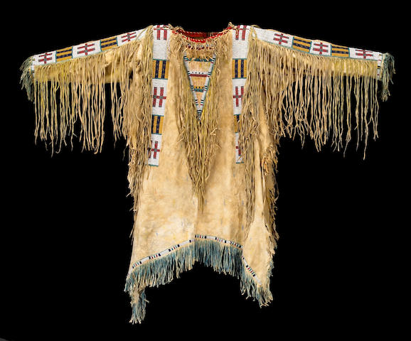 Native American Hand Beaded Buckskin Leather War Shirt Powwow Regalia PWS143