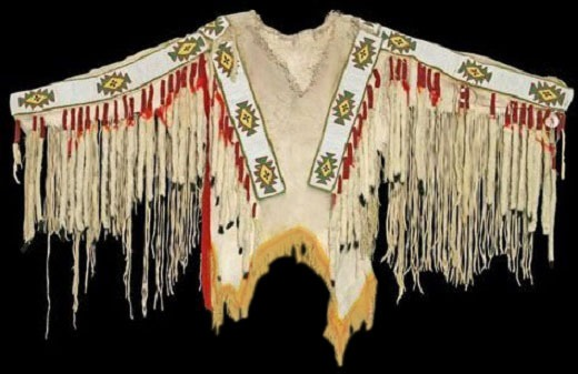 Native American Hand Beaded Buckskin Leather War Shirt Powwow Regalia PWS147