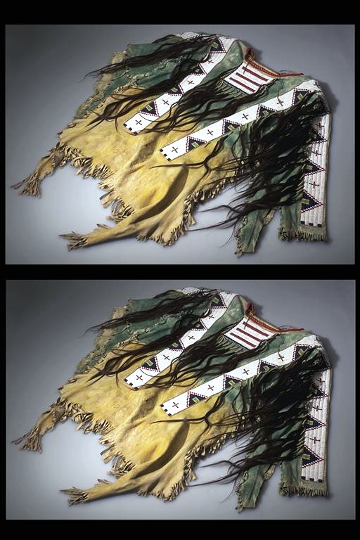 Hand Beaded Buckskin Leather Native American War Shirt Powwow Regalia PWS158