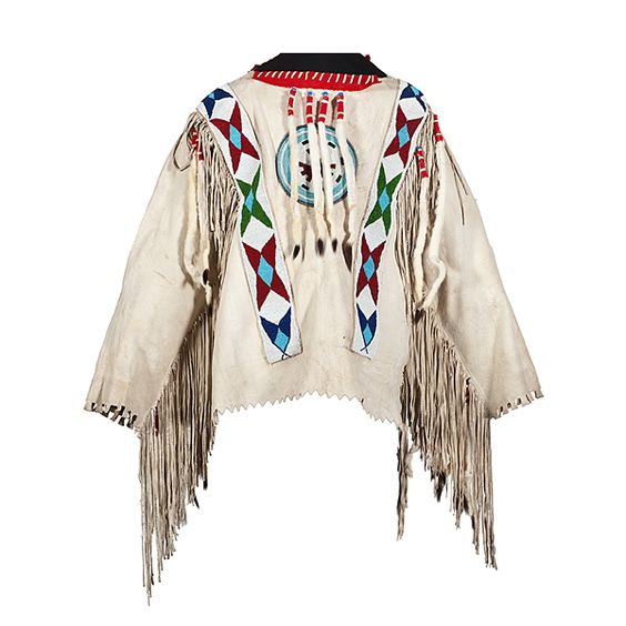 Hand Beaded Beige Buckskin Native American War Shirt Powwow Regalia PWS184
