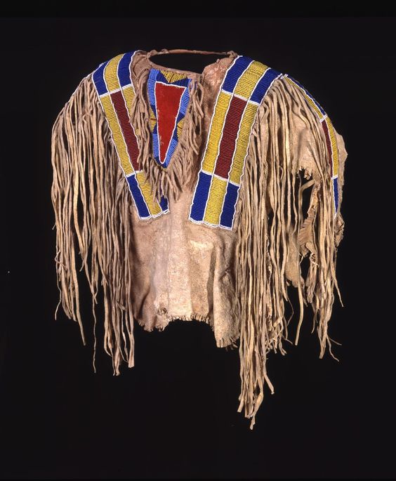 Hand Beaded Beige Buckskin Native American War Shirt Powwow Regalia PWS192