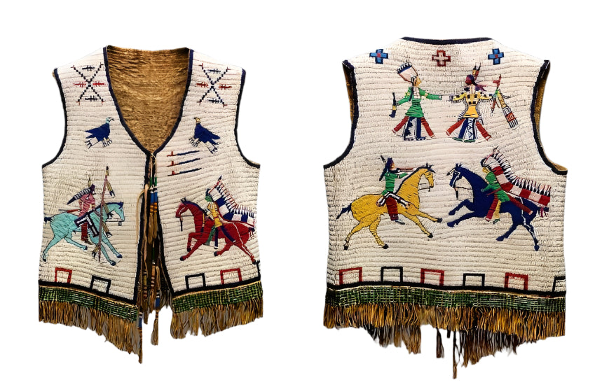 Native American Design Handmade Beaded Vest Powwow Regalia PWV1510