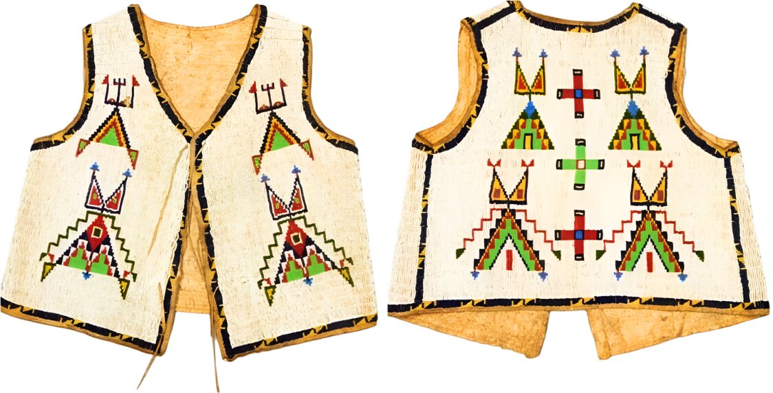 Native American Design Handmade Beaded Vest Powwow Regalia PWV1540