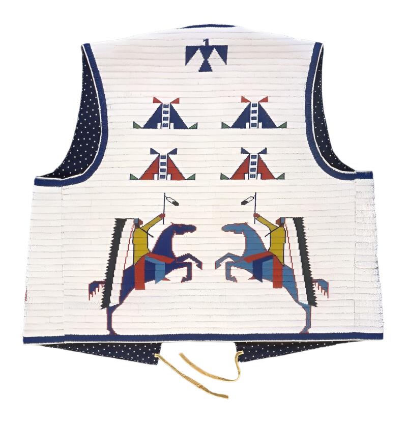 Native American Design Handmade Beaded Vest Powwow Regalia PWV1560