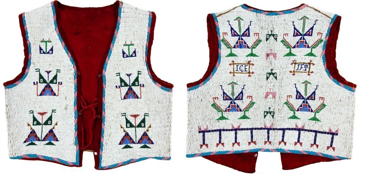 Native American Design Handmade Beaded Vest Powwow Regalia PWV164