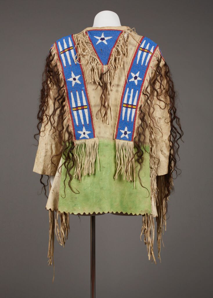 Hand Beaded Buckskin Leather Native American War Shirt Powwow Regalia PWS227