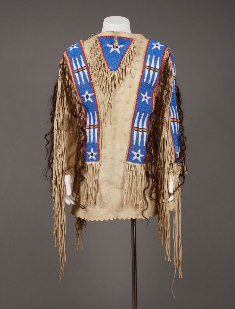 Hand Beaded Buckskin Leather Native American War Shirt Powwow Regalia PWS227
