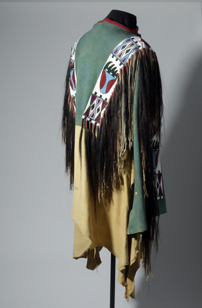 Native American Hand Beaded Buckskin Leather War Shirt Powwow Regalia PWS1048