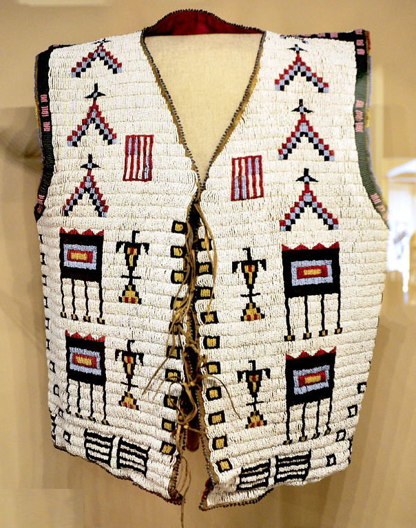 Native American Style Handmade Beaded Front Vest Powwow Regalia PVF917