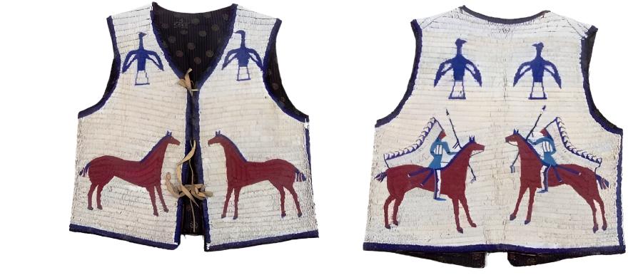 Native American Design Handmade Beaded Horse Vest Powwow Regalia PWV1040