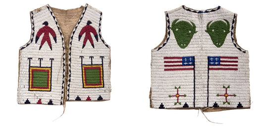 Native American Sioux Design Handmade Beaded Vest Powwow Regalia PWV1060