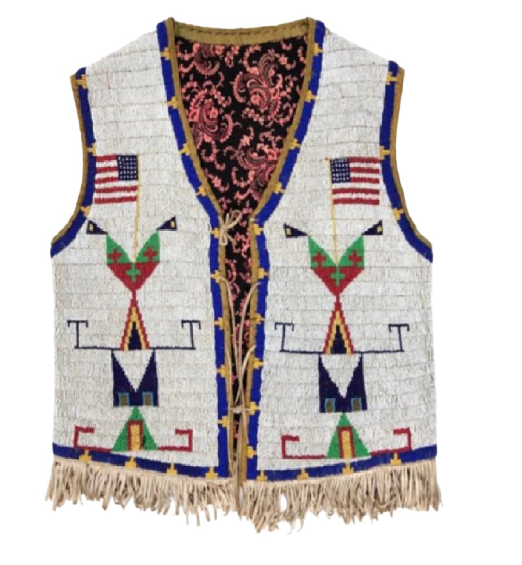 Native American Design Handmade Beaded Vest Powwow Regalia PWV1070