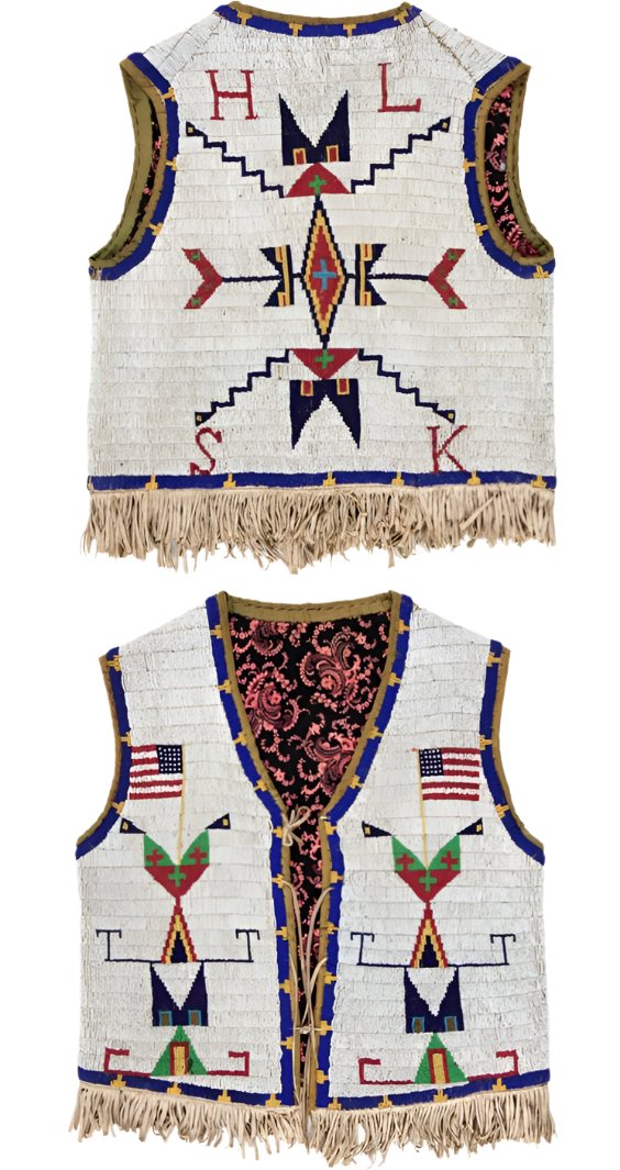 Native American Design Handmade Beaded Vest Powwow Regalia PWV1070