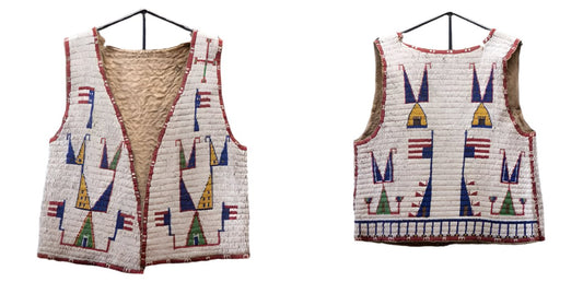 Native American Design Handmade Beaded Vest Powwow Regalia PWV1090