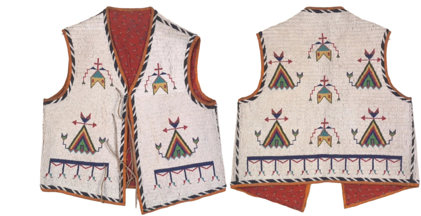 Native American Design Handmade Beaded Vest Powwow Regalia PWV1110