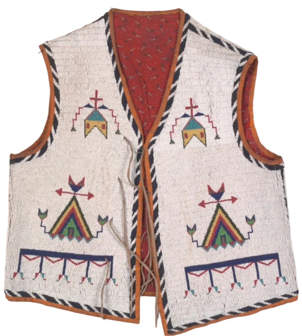 Native American Design Handmade Beaded Vest Powwow Regalia PWV1110