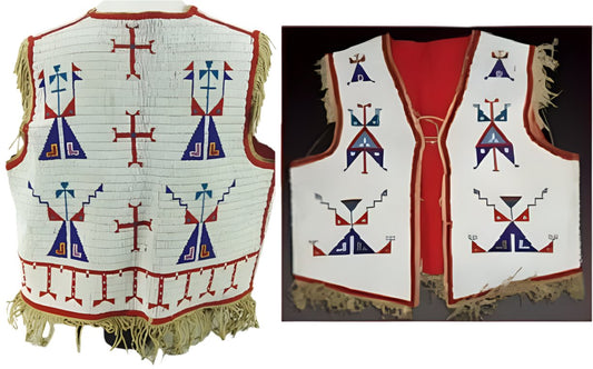 Native American Design Handmade Beaded Vest Powwow Regalia PWV1120