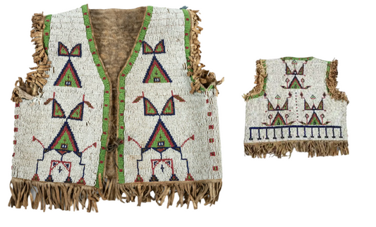 Native American Design Handmade Beaded Vest Powwow Regalia PWV1130