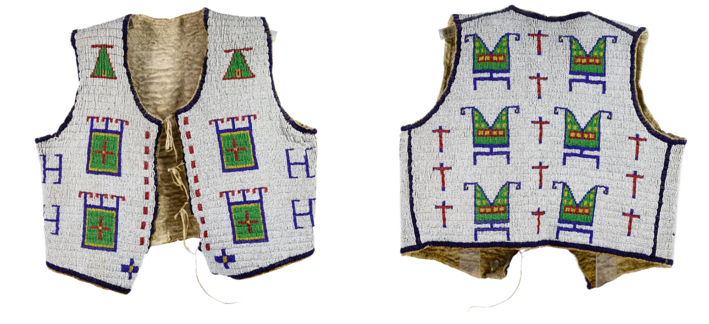 Native American Design Handmade Beaded Vest Powwow Regalia PWV1160