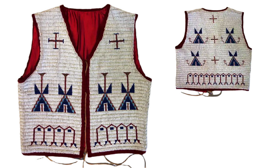 Native American Design Handmade Beaded Vest Powwow Regalia PWV1190