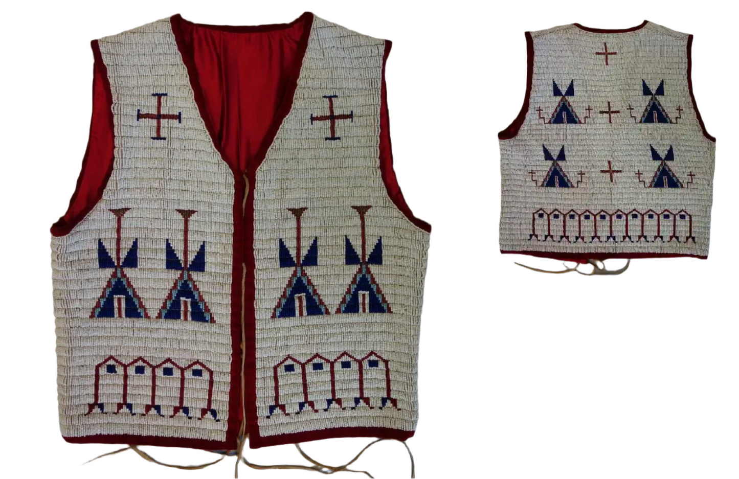 Native American Design Handmade Beaded Vest Powwow Regalia PWV1190