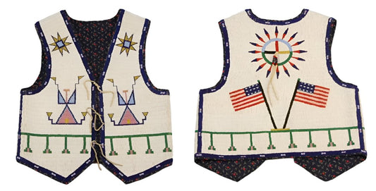 Native American Design Handmade Beaded Vest Powwow Regalia PWV1220