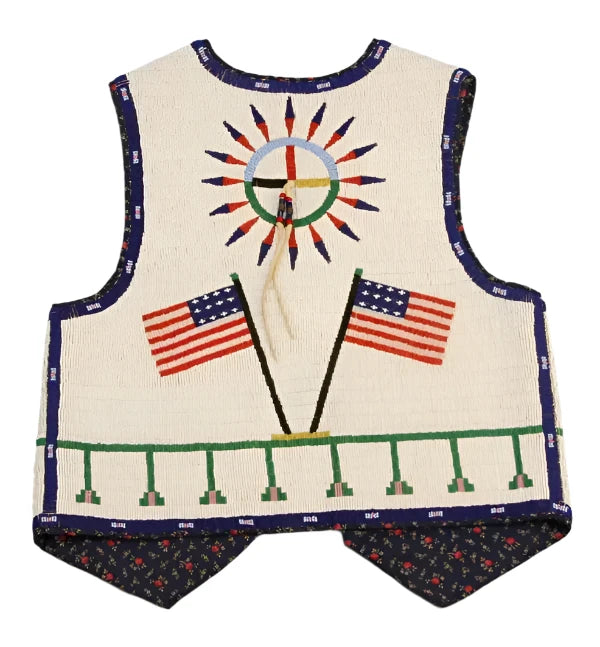 Native American Design Handmade Beaded Vest Powwow Regalia PWV1220