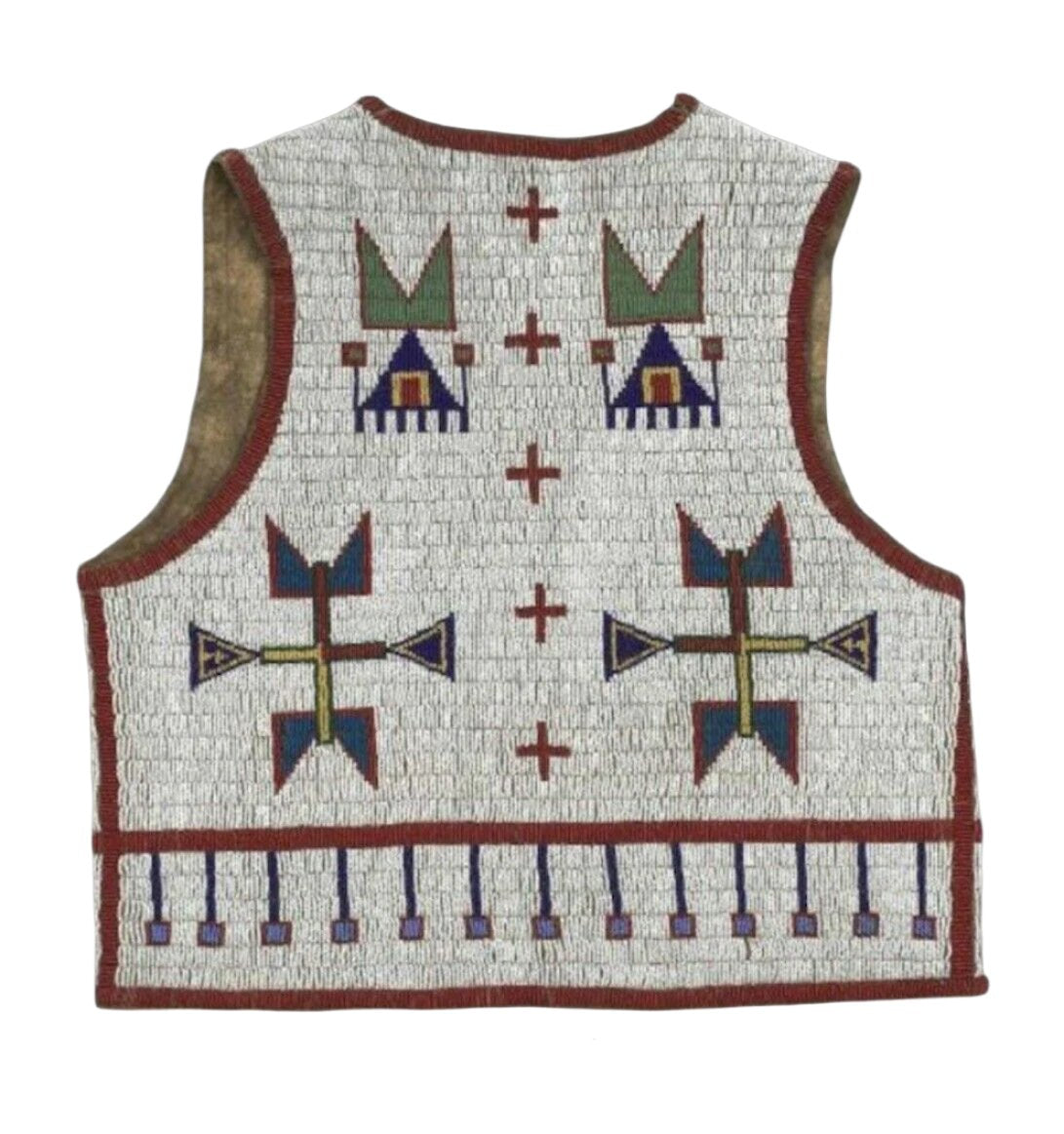 Native American Design Handmade Beaded Vest Powwow Regalia PWV1280