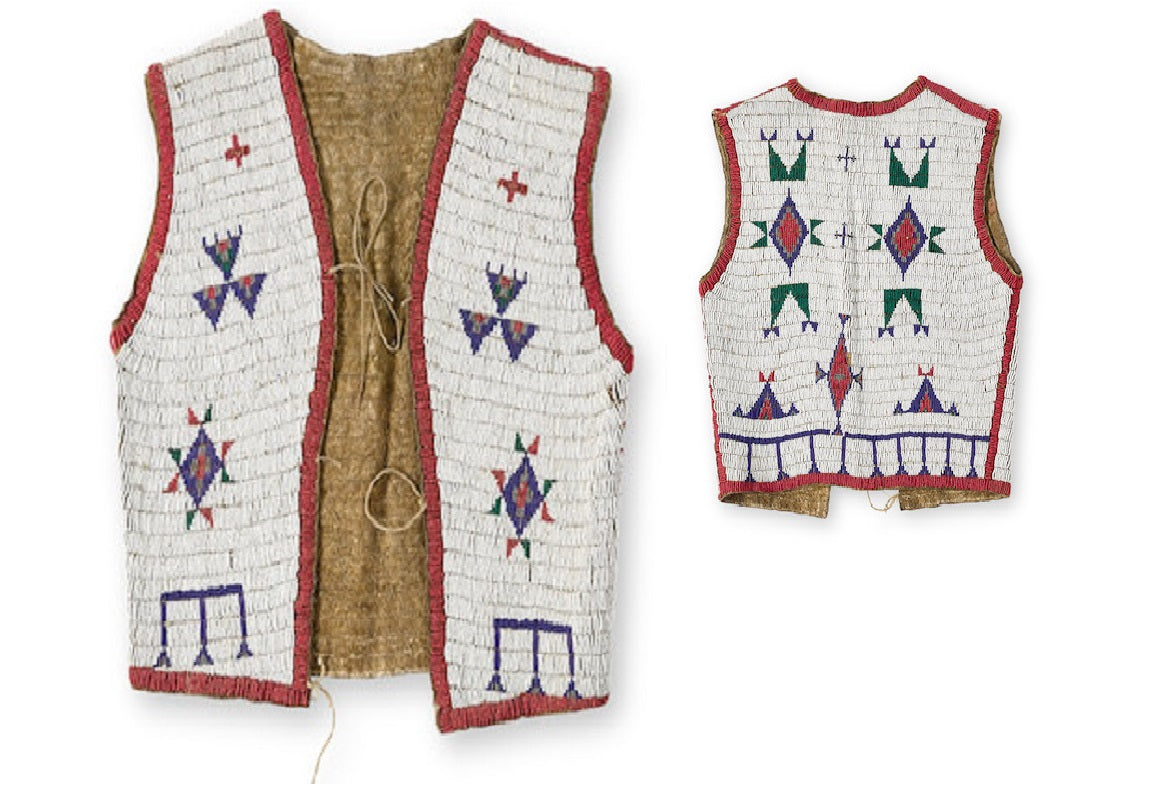 Native American Design Handmade Beaded Vest Powwow Regalia PWV1320