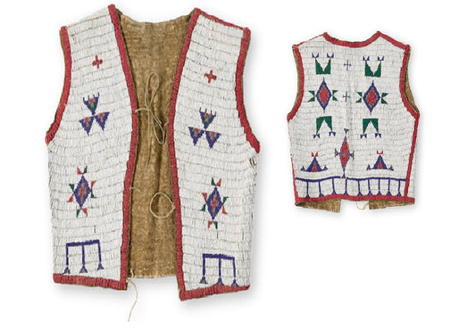 Native American Design Handmade Beaded Vest Powwow Regalia PWV1320