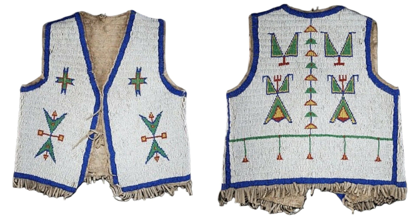 Native American Design Handmade Beaded Vest Powwow Regalia PWV1330