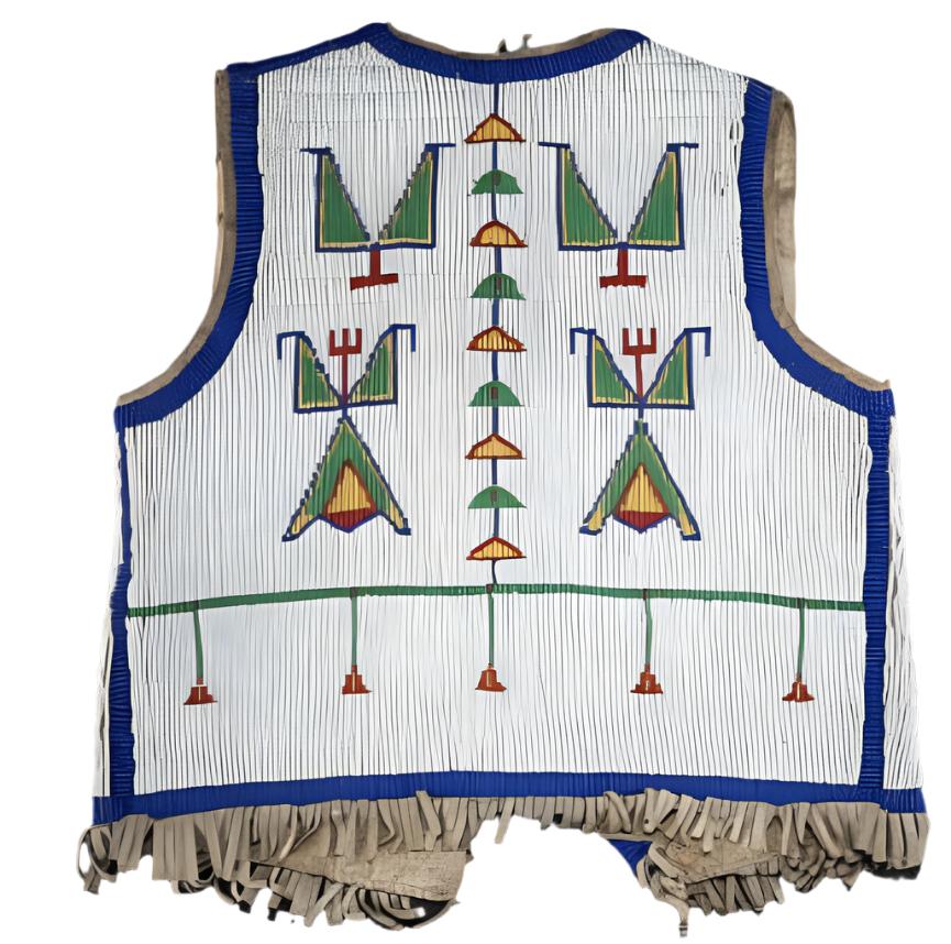 Native American Design Handmade Beaded Vest Powwow Regalia PWV1330