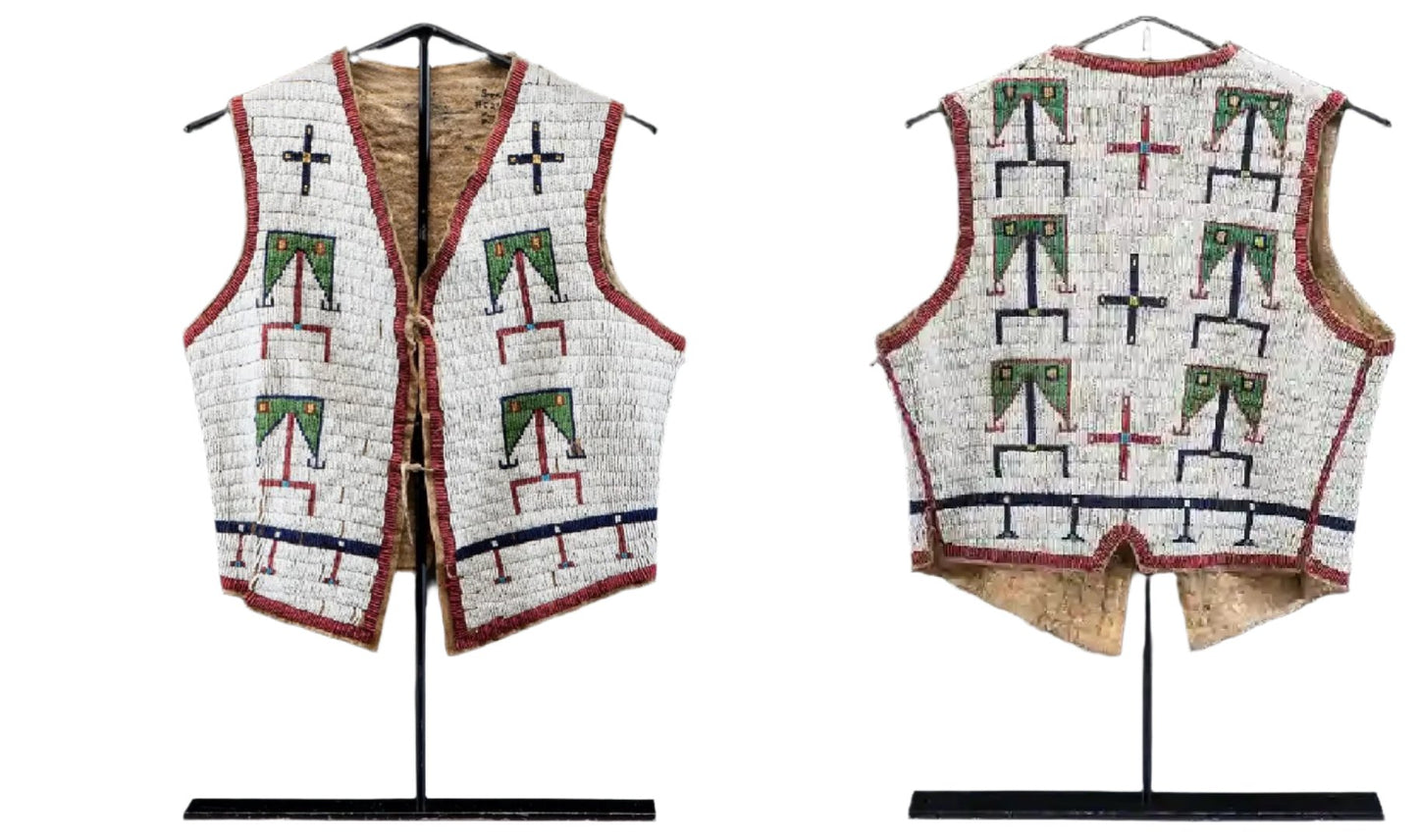 Native American Design Handmade Beaded Vest Powwow Regalia PWV1380