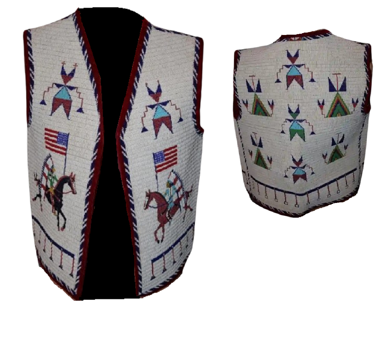 Native American Design Handmade Beaded Vest Powwow Regalia PWV1390