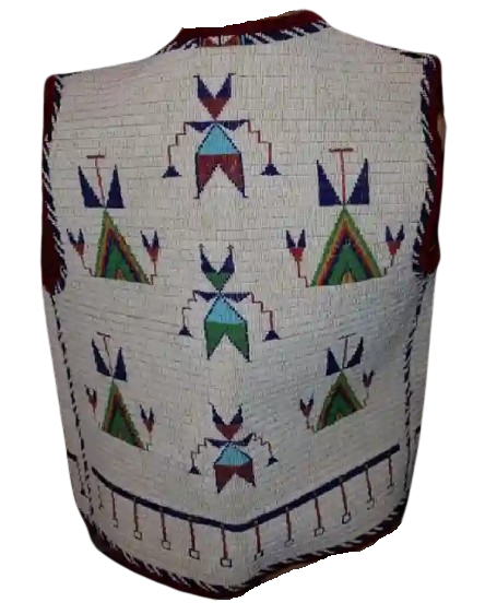 Native American Design Handmade Beaded Vest Powwow Regalia PWV1390