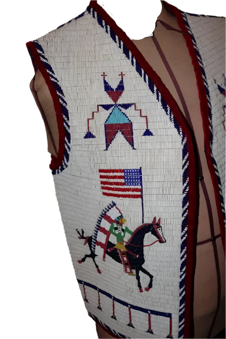 Native American Design Handmade Beaded Vest Powwow Regalia PWV1390