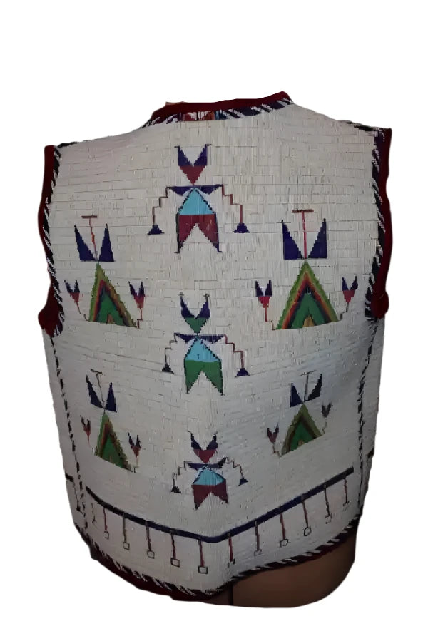 Native American Design Handmade Beaded Vest Powwow Regalia PWV1390