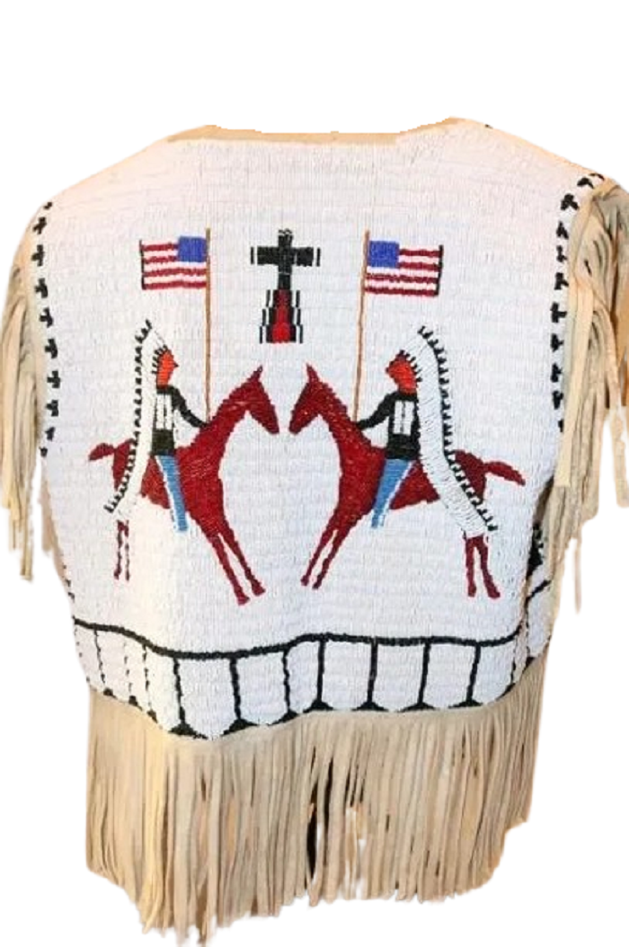 Native American Design Handmade Beaded Vest Powwow Regalia PWV1400