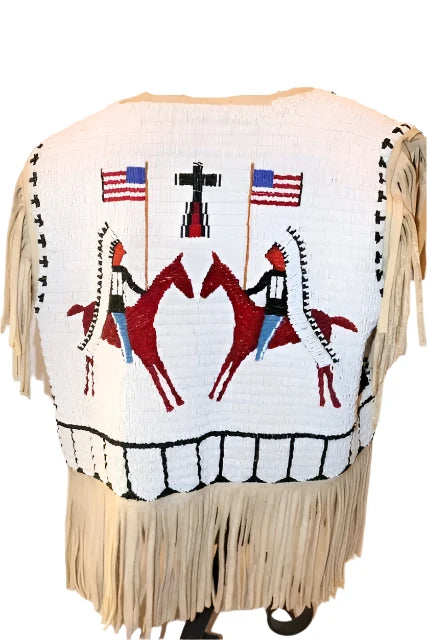 Native American Design Handmade Beaded Vest Powwow Regalia PWV1400