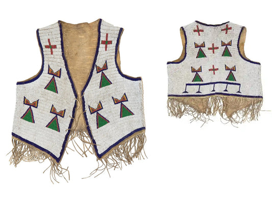 Native American Design Handmade Beaded Vest Powwow Regalia PWV1410