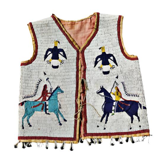 Native American Design Handmade Beaded Vest Powwow Regalia PWV1430