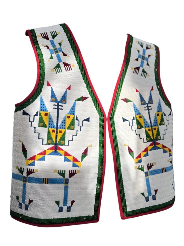 Native American Design Handmade Beaded Vest Powwow Regalia PWV1420