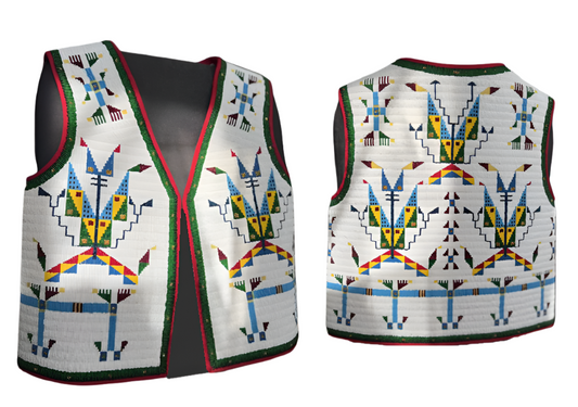 Native American Design Handmade Beaded Vest Powwow Regalia PWV1420