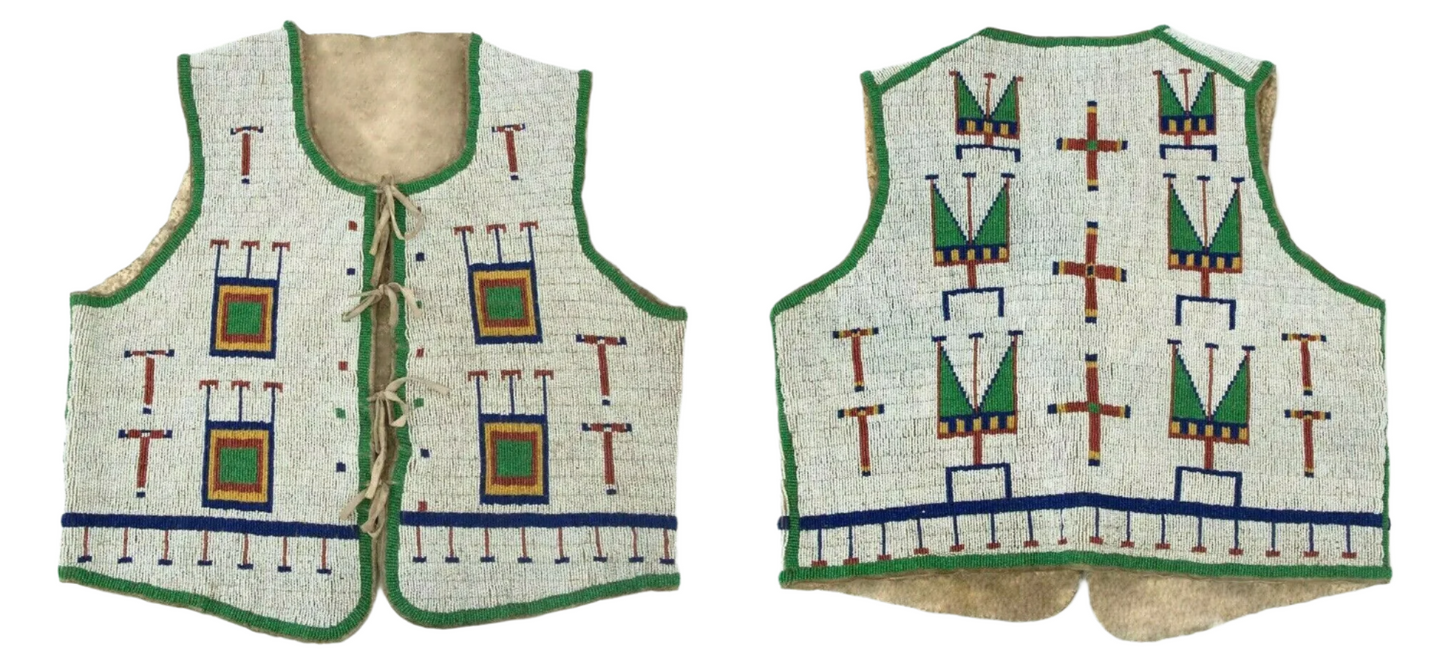 Native American Design Handmade Beaded Vest Powwow Regalia PWV1450