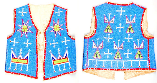 Native American Design Handmade Beaded Vest Powwow Regalia PWV1460