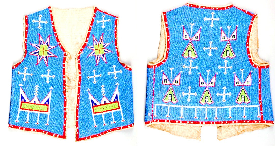 Native American Design Handmade Beaded Vest Powwow Regalia PWV1460