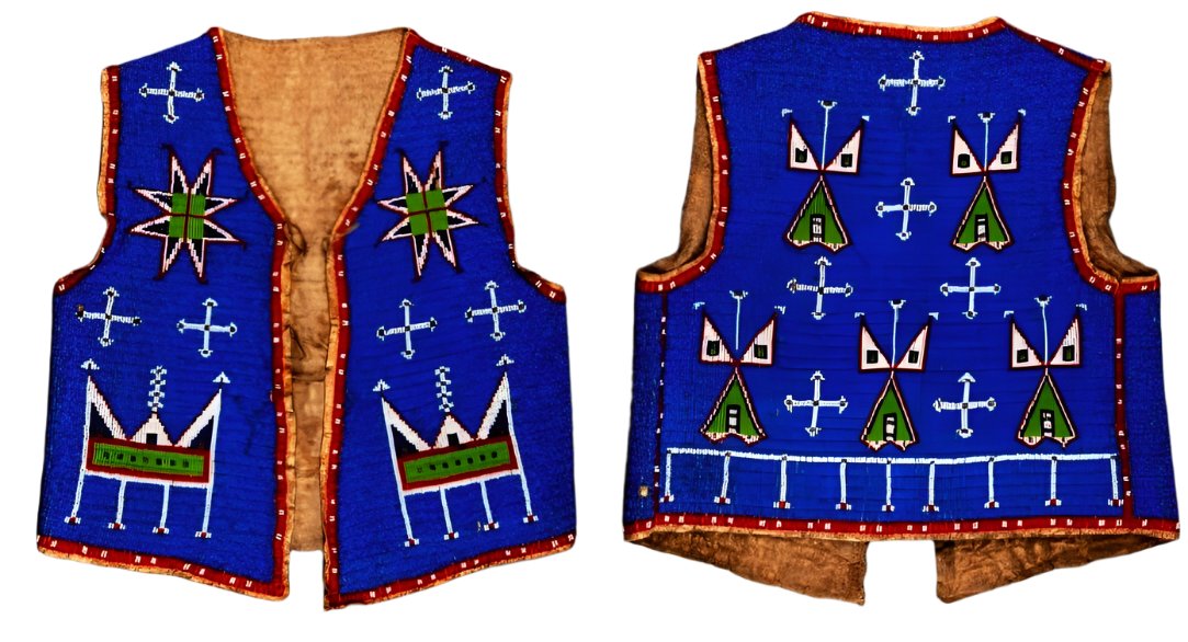 Native American Design Handmade Beaded Vest Powwow Regalia PWV1470