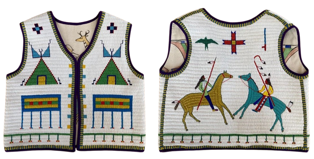 Native American Design Handmade Beaded Vest Powwow Regalia PWV1500